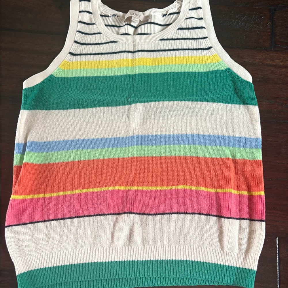 LOFT Multicolor Striped Tank Top